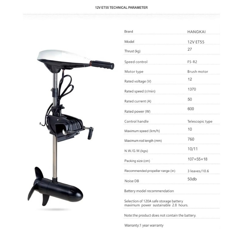 Moteur électrique de pêche HAN - Fishing Boat Outboard Motor avis et prix